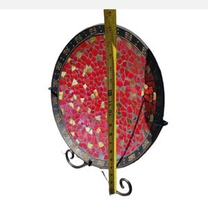 Pier One decor red mosaic plate